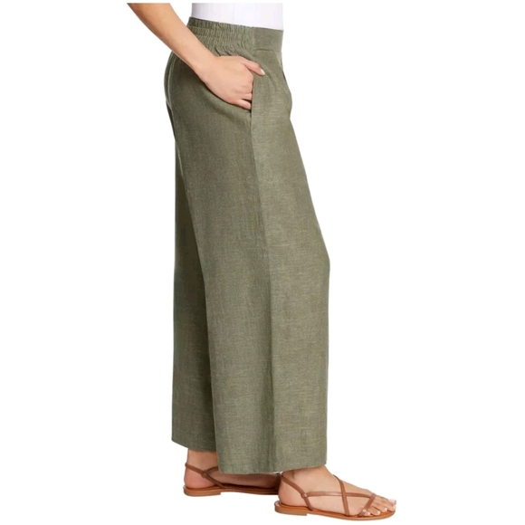 NWT Ella Moss Ladies' Linen Blend Pant Green S - Picture 2 of 4